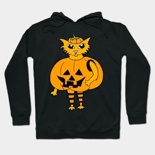 Halloween Pumpkin Cat Hoodie